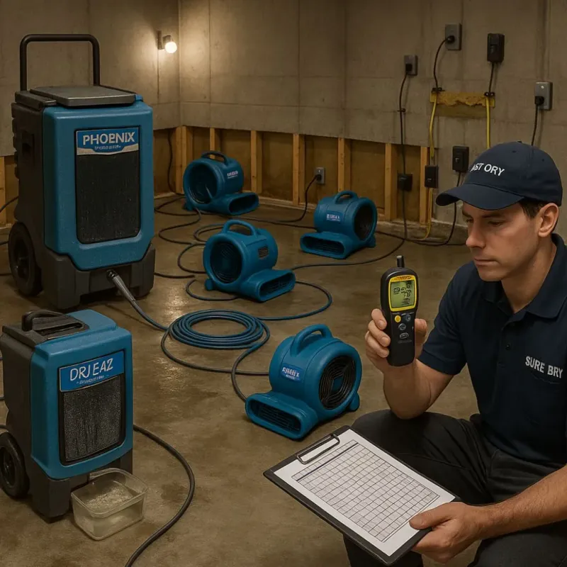 Structural Drying and Dehumidification process in Brownsville, PA